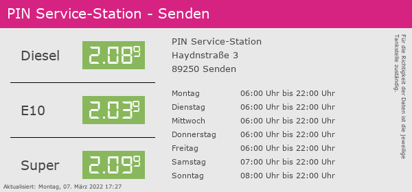 Pinoil Tankstelle Preise